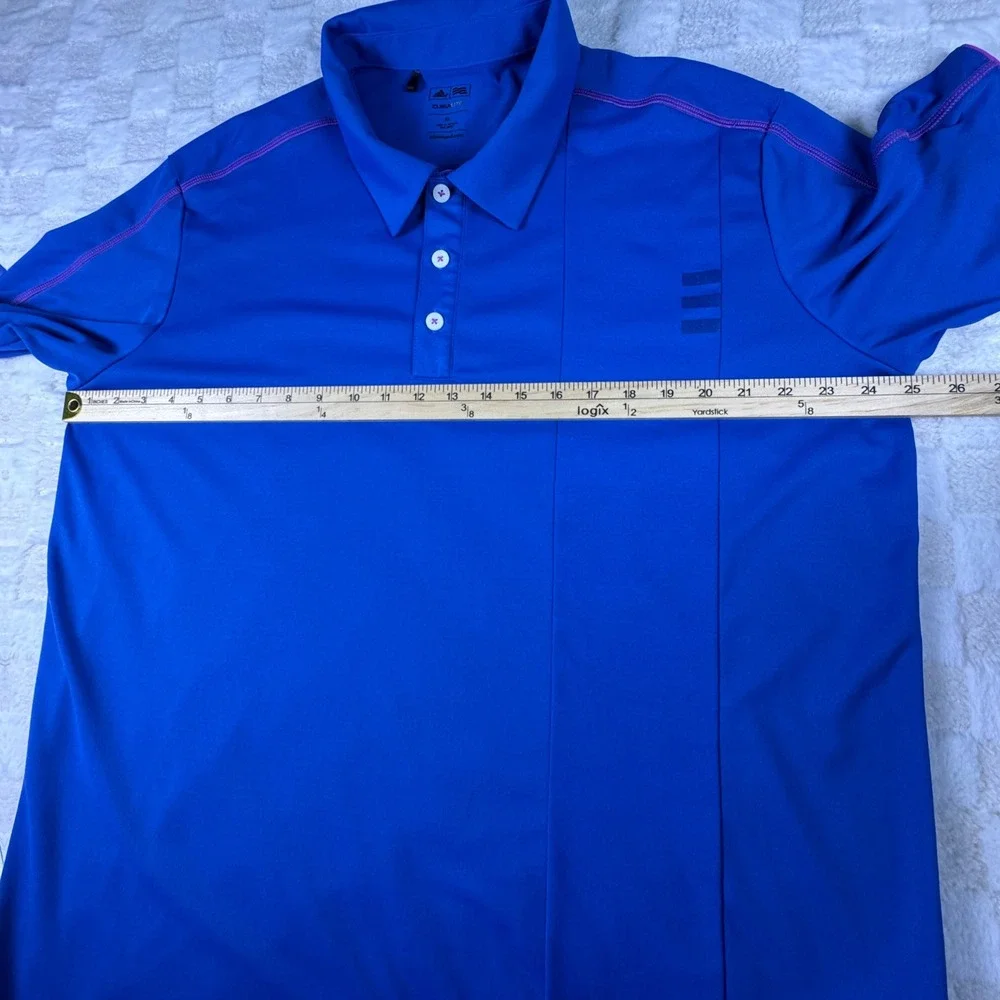 Adidas Golf ClimaLite Polo Shirt‎ Men's XL Blue Purple Trim Athletic